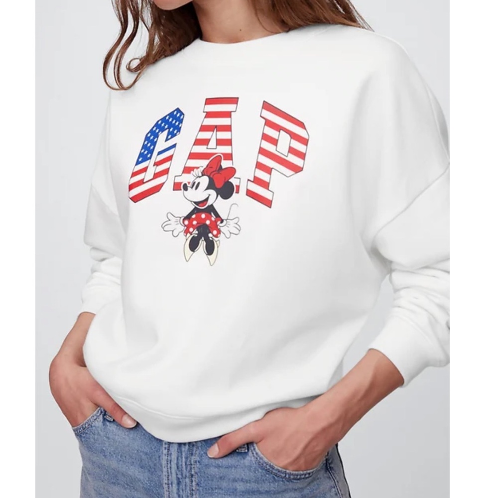 GAP Women's White Minnie Mouse Sweatshirt Size L